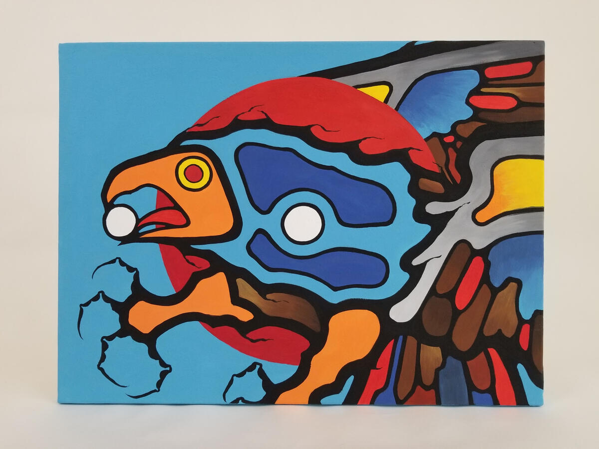 Thunderbird, Approach. 457mm x 610mm Acrylic on canvas. $900.00