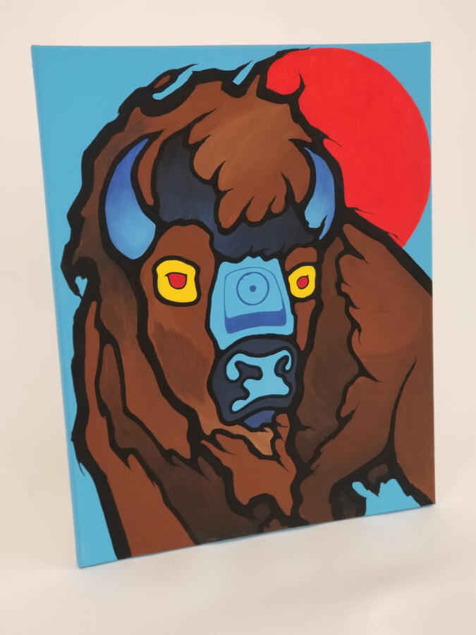 Bison, Great Circle. 508mm x 407mm Acrylic on canvas. $700.00 SOLD