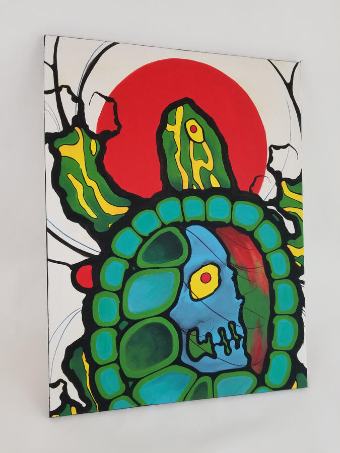 Great Turtle, Graveyard. 787mm x 610mm Acrylic on canvas $1500.00
