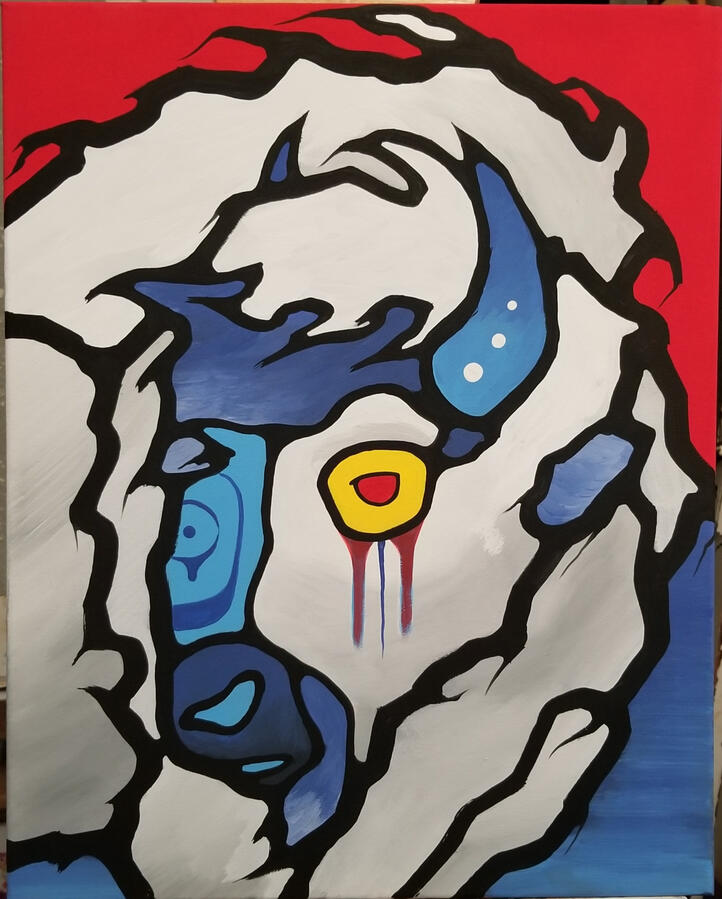 White Buffalo. Sacrifice. 508mm x 407mm acrylic on canvas $700.00 SOLD